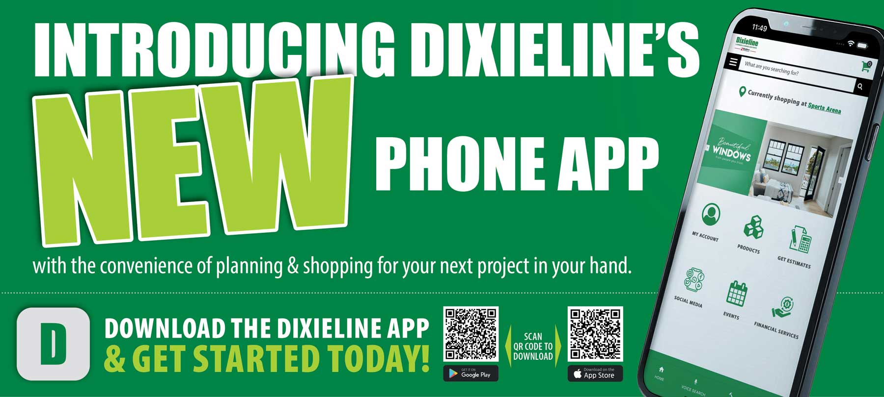 Dixieline Phone App Promo Image