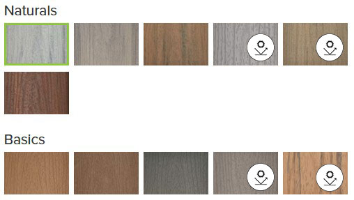 Trex Enhance Colors with white circle heat seals