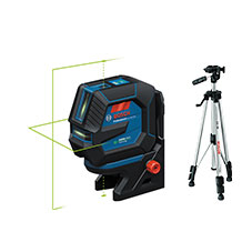 Bosch 3.7 Volt Green-Beam Self-Leveling Cross-Line Laser Kit with Plumb Points and FREE Mini Tripod